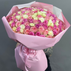 Букет из 151 кенийской розы микс (40 см) в Апрелевке
