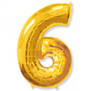 Шар гелиевый цифра 6 (40х102 см) в Апрелевке