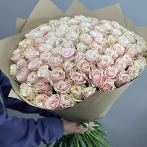 Букет из 101 розы Пинк Мондиаль Эквадор (60 см) в Апрелевке