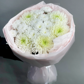 Букет из микса белых хризантем Магнум  в Апрелевке