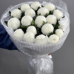 Букет "Сливки" из 19 хризантем Момоко в Апрелевке