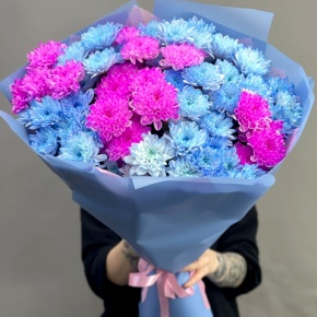 Букет "Матильда" из 15 кустовых хризантем в Апрелевке