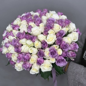 Букет "Фиолетовый микс" из 101 розы (40 см) в Апрелевке