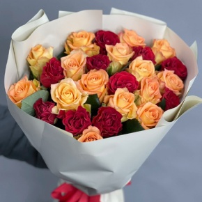 Букет "Прайм" из 25 роз Оранж и Эль Торо (50 см) в Апрелевке