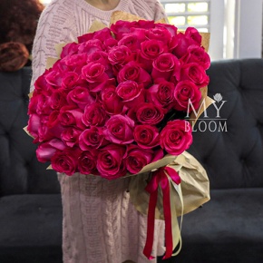 Букет 51 роза Эквадор Пинк Флоид (60 см) в Апрелевке