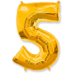 Шар гелиевый цифра 5 (40х102 см) в Апрелевке