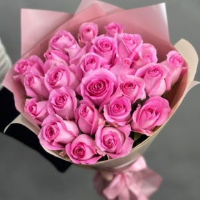 Букет из 25 розовых роз кения (40 см) в Апрелевке