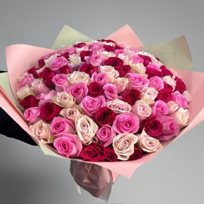 Букет "Ода любви" из 101 розы микс (40 см) в Апрелевке