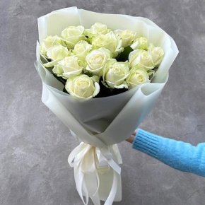 Букет "Умка" из 15 белых роз (50 см) в Апрелевке