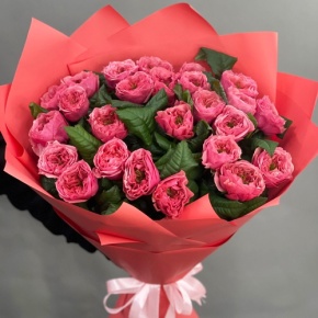 Букет из 25 махровых пионовидных роз Риджентс парк  (70 см) в Апрелевке
