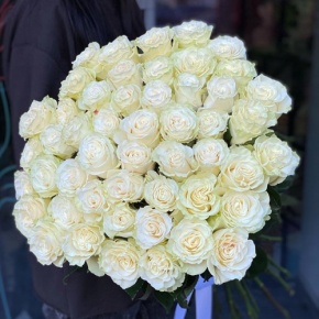 Букет из 51 розы Эквадор Мондиаль под ленту (80 см) в Апрелевке