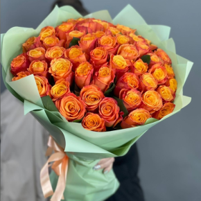 Букет из 71 огненной розы (40 см) в Апрелевке
