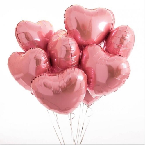 Сердце розовое фольгированный шар с гелием (45 см) в Апрелевке